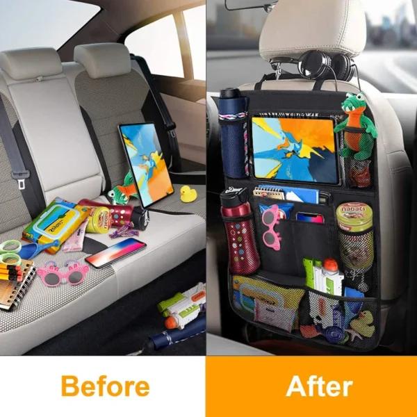 Car Backseat Organizer with Touch Screen Tablet Holder - Image 4