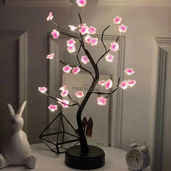 Cherry Blossom Table Tree Night Light USB/Battery