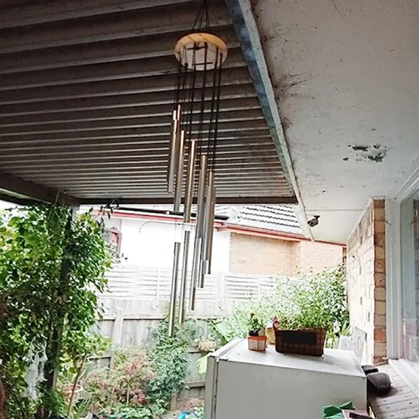 1piece 12 Tubes Aluminum Alloy Wind Chimes with Hook Gold/silver Bells for Outside - Image 5