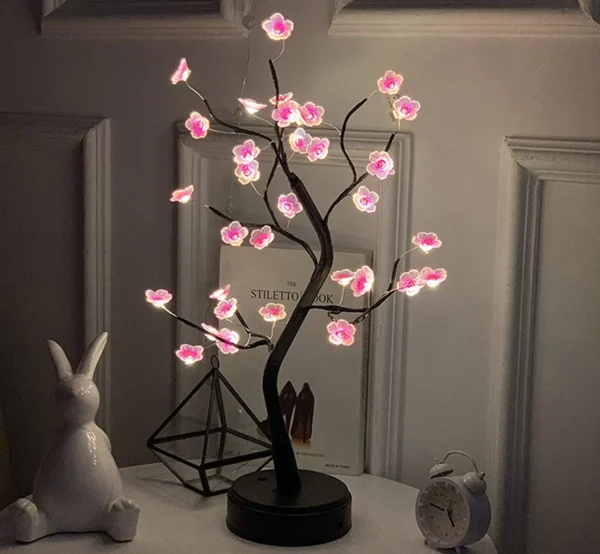 Cherry Blossom Table Tree Night Light USB/Battery - Image 6