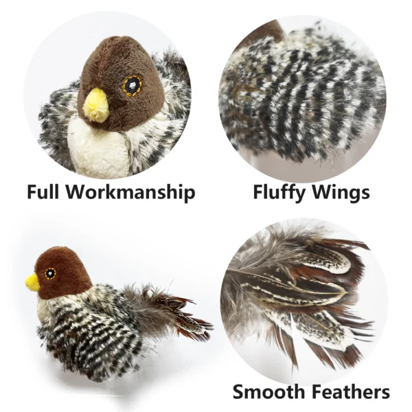 Cat Toy Electric Squeaky Simulation Bird Plush - Image 3